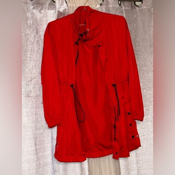 Forever 21 Red Trench Coat Windbreaker Raincoat Jacket - Picture 2 of 7